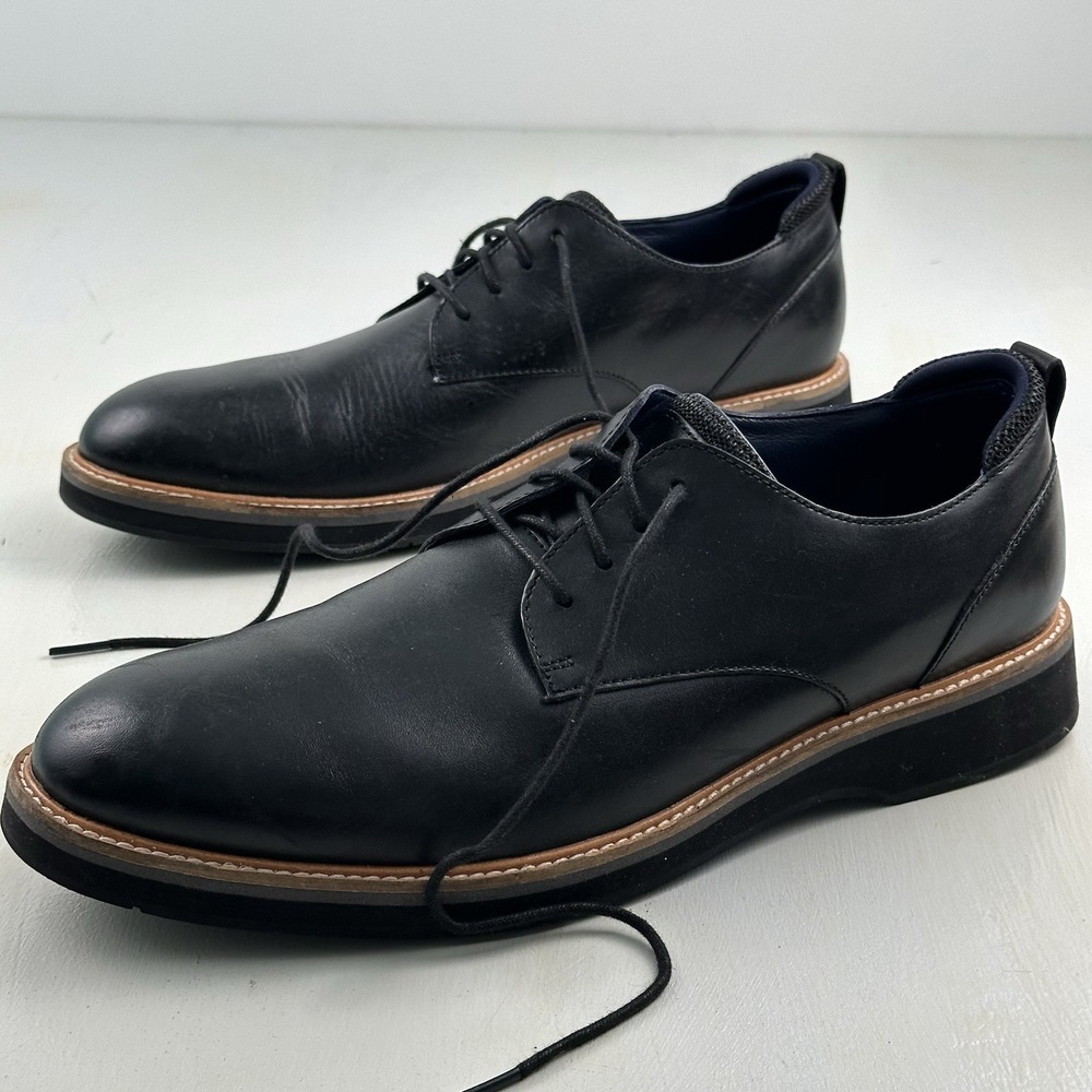 Cole Haan Osborn Grand‎ 360 Plain Toe Shoes Men's 12 Oxford Black Leather C33388